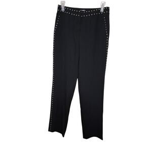 Ji Jil Black Dress Pants Trousers Studded Minimalist Size Eu40 Or Waist 28" NWT